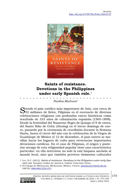 Portada de la reseña