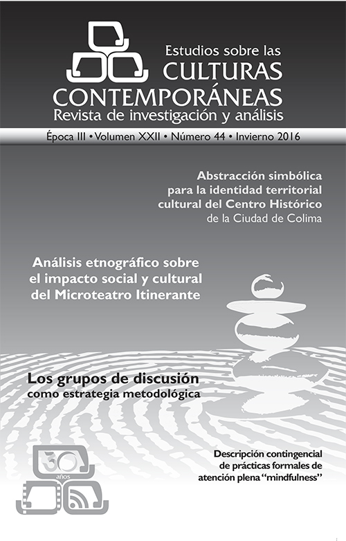 					View Vol. 22 No. 44 (2016): Estudios sobre las Culturas Contemporáneas
				