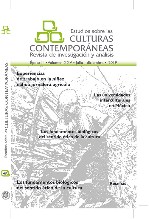 					Ver Vol. 25 Núm. 49 (2019): Estudios sobre las Culturas Contemporáneas
				